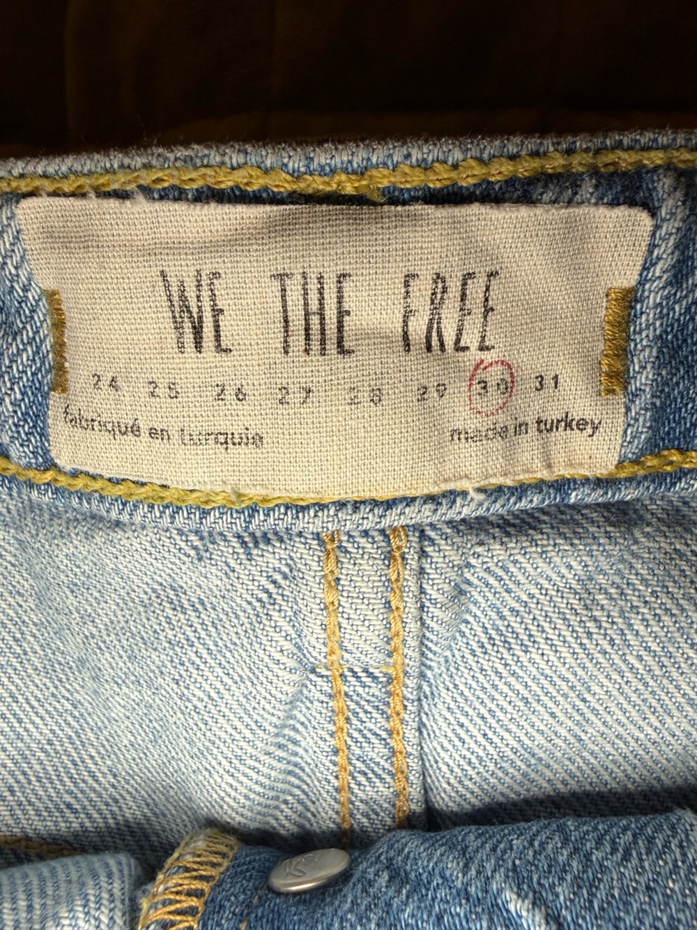 We The Free Light Blue Distressed Denim Mini Skirt - Picture 6 of 7